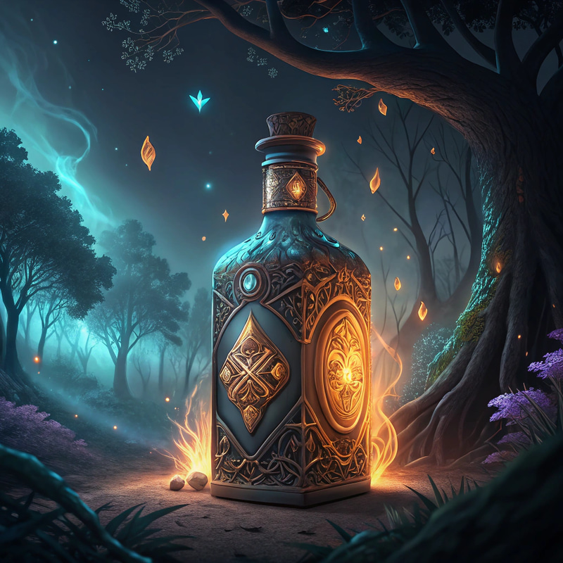 Fantasy Art: Captivating Bottle of Rum Fantasy Art: Captivating Bottle of Rum