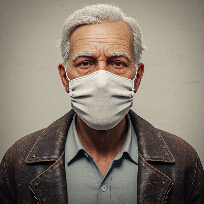 Elderly Monk with Mask - Unique Art Capture Elderly Monk with Mask - Unique Art Capture