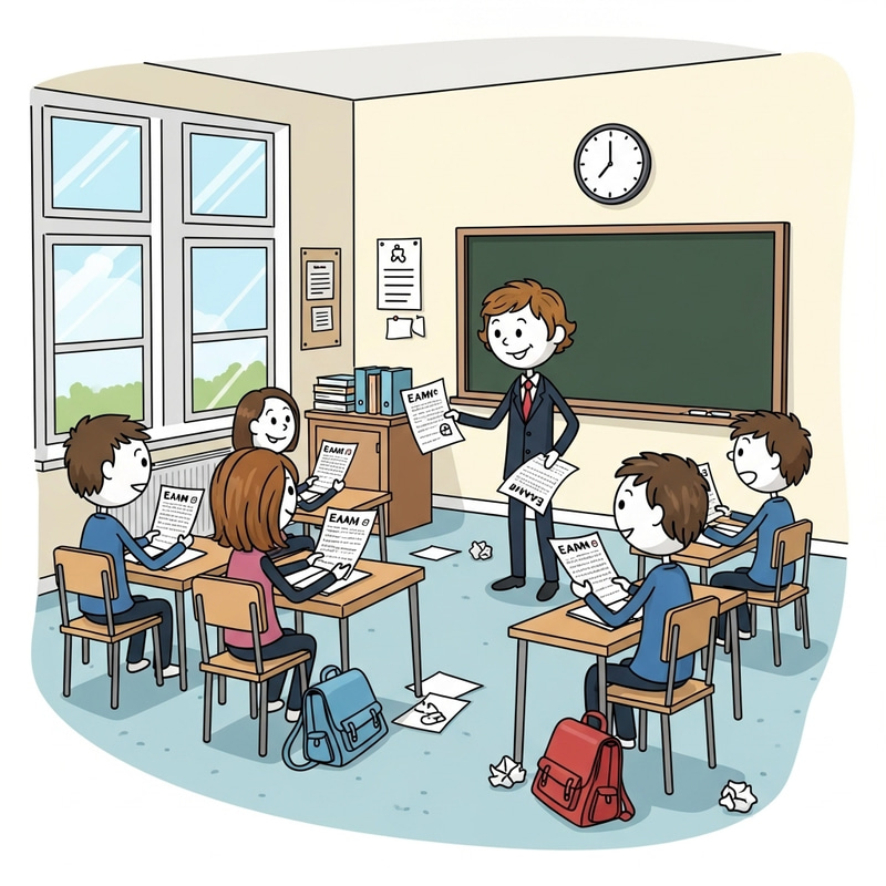 Stick Figure Classroom Scene with Teacher and Students Stick Figure Classroom Scene with Teacher and Students