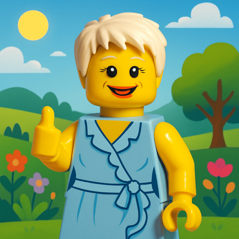 Summer Dress Lego Figure in Beautiful Background Summer Dress Lego Figure in Beautiful Background