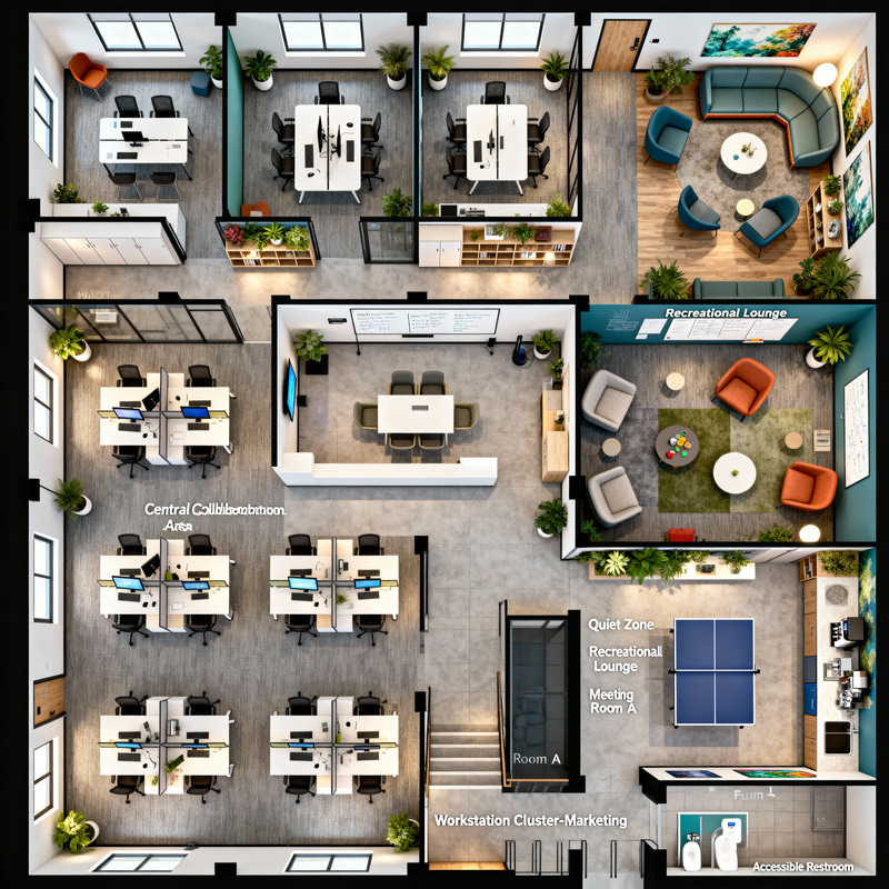 Innovative Open Floor Plan Design for Modern Workspaces Innovative Open Floor Plan Design for Modern Workspaces