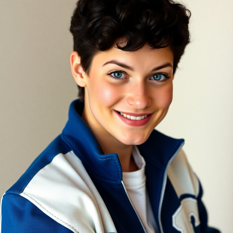 Confident 16-Year-Old in Varsity Jacket Confident 16-Year-Old in Varsity Jacket