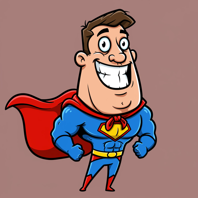 Smiling Cartoon Superhero - Fun & Inspiring Smiling Cartoon Superhero - Fun & Inspiring