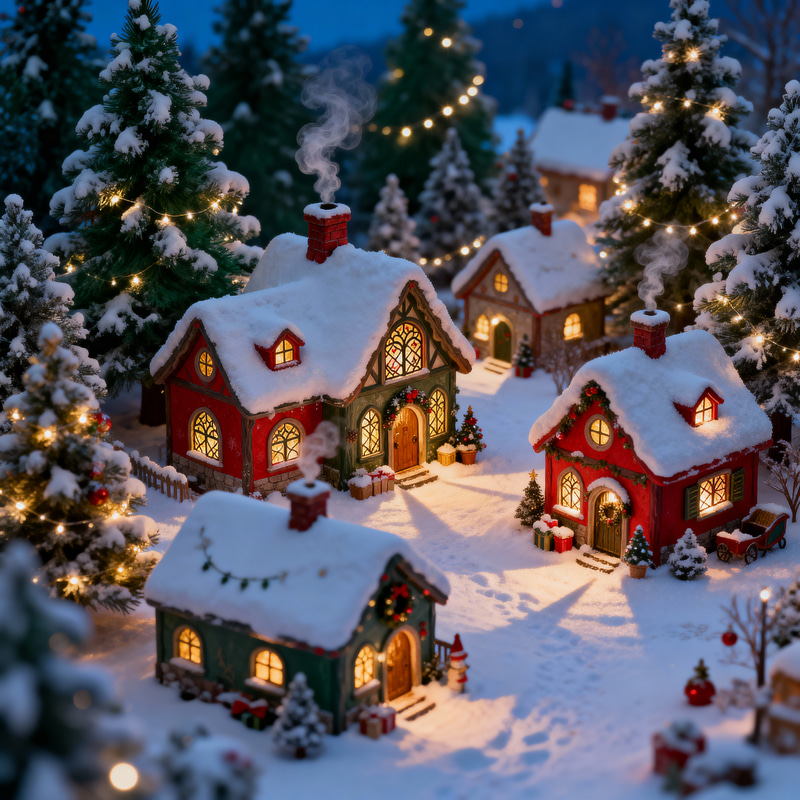 Whimsical Winter Village: Christmas Cottages Delight