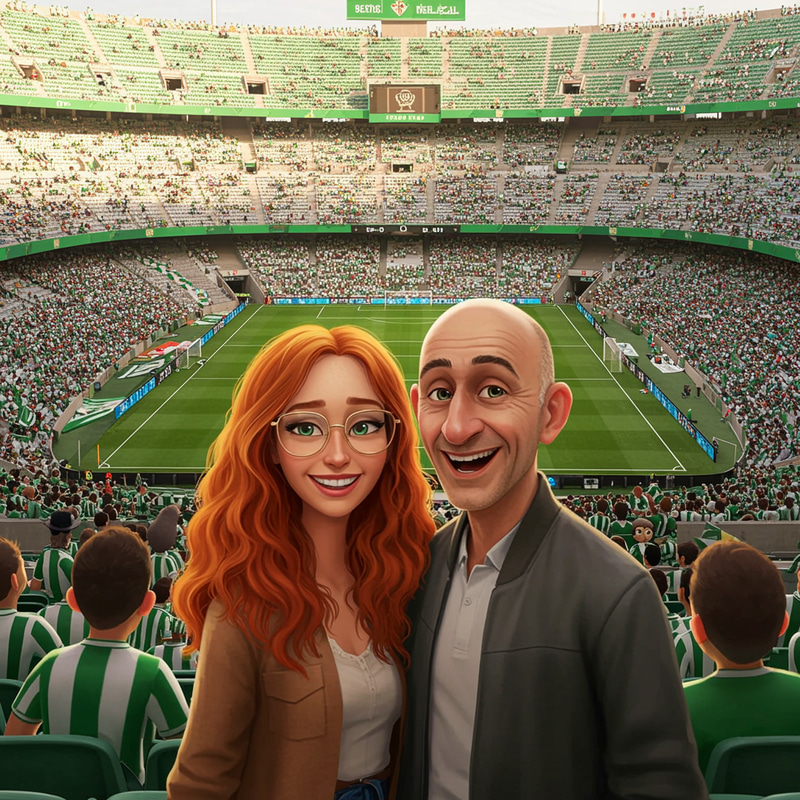 Pixar-Style Couple at Betis Stadium Pixar-Style Couple at Betis Stadium