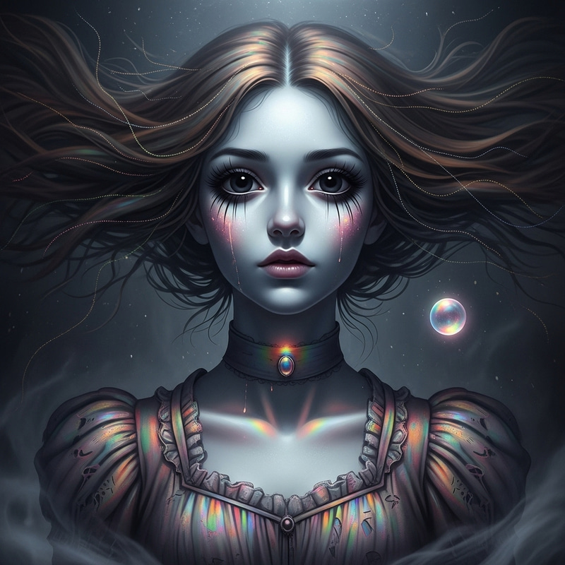 Scary Pretty Girl with Rainbow Features Scary Pretty Girl with Rainbow Features