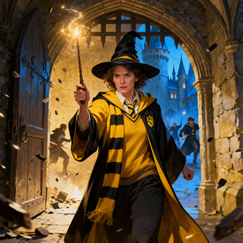 Hufflepuff Witch Fights at Hogwarts' Last Battle