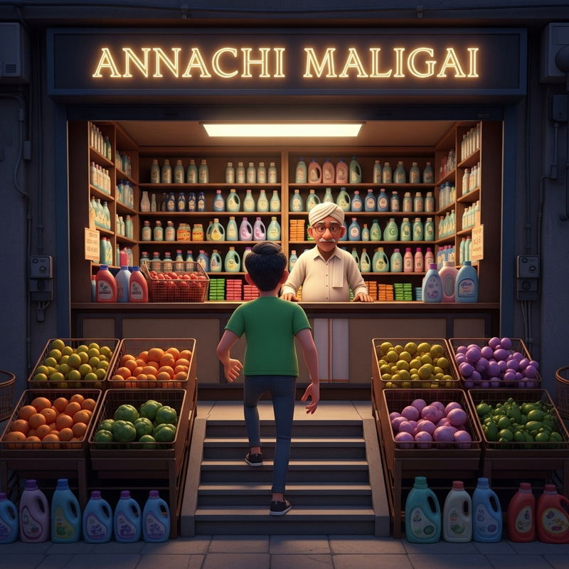 Explore Annachi Maligai Grocery in Pixar 3D Style Explore Annachi Maligai Grocery in Pixar 3D Style
