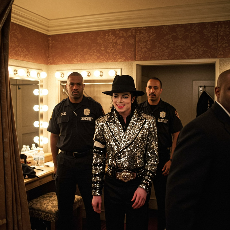 Michael Jackson's Charming Entrance with Security Michael Jackson's Charming Entrance with Security