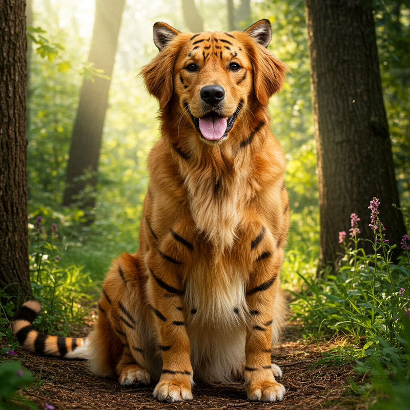 Transform a Dog into a Tiger Transform a Dog into a Tiger
