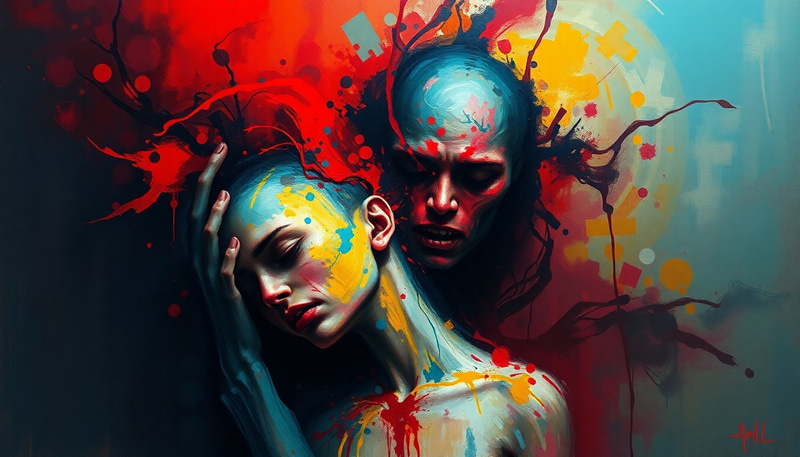 Abstract Emotional Trauma Art - Vivid Digital Painting Abstract Emotional Trauma Art - Vivid Digital Painting