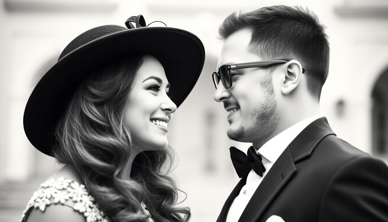 Timeless Vintage Black and White Couple Portraits Timeless Vintage Black and White Couple Portraits