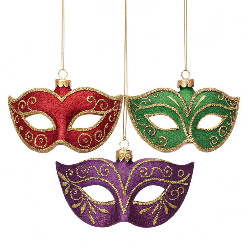 Colorful Venetian Half Masques for Holiday Decor Colorful Venetian Half Masques for Holiday Decor