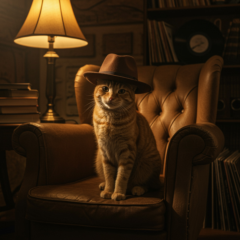 Cat Wearing Fedora Hat - Stylish Feline Fashion Cat Wearing Fedora Hat - Stylish Feline Fashion