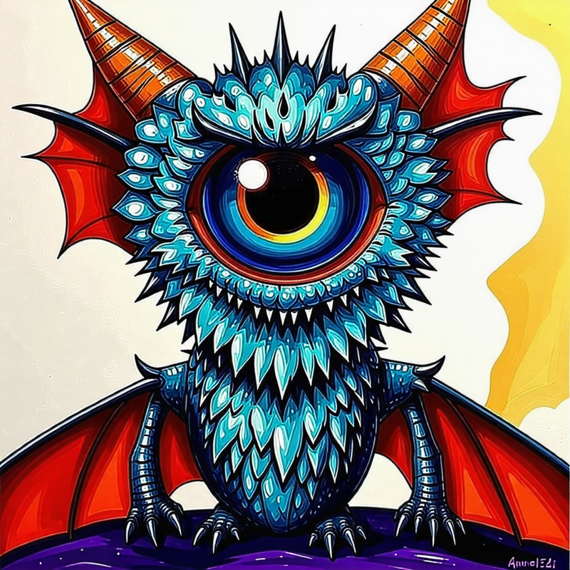 Dragon Inspired Monster with Evil Eye Dragon Inspired Monster with Evil Eye
