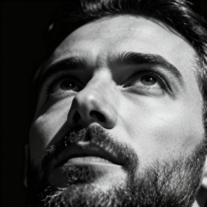 Intense Hyper-Realistic Black and White Portrait Intense Hyper-Realistic Black and White Portrait