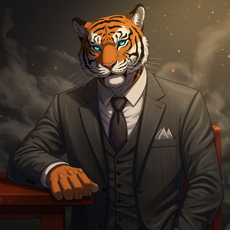Elegant Mafia Tiger Anime Artwork