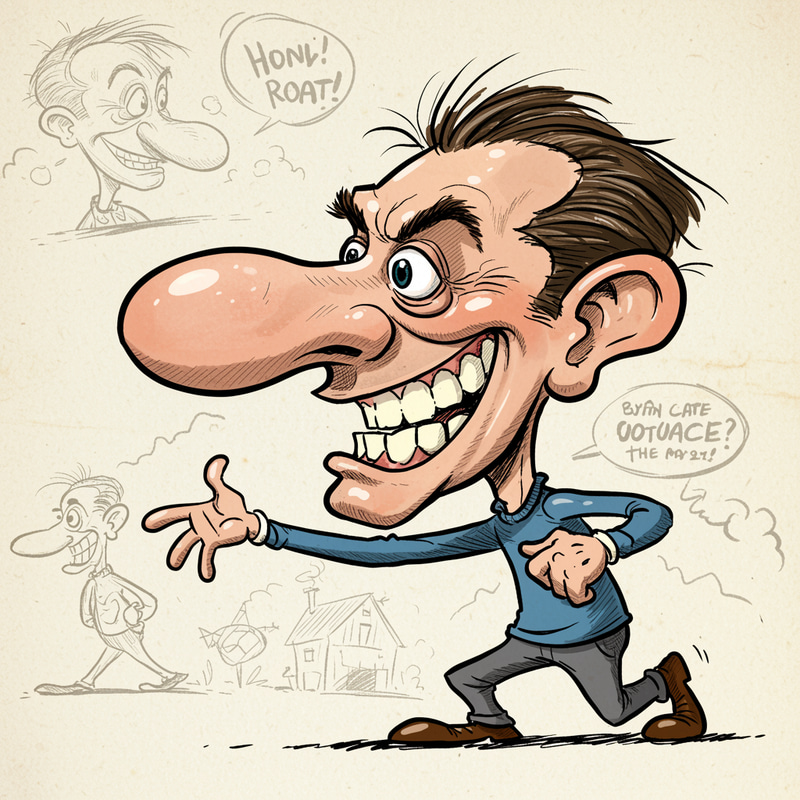 Funny Hand-Drawn Caricature Art
