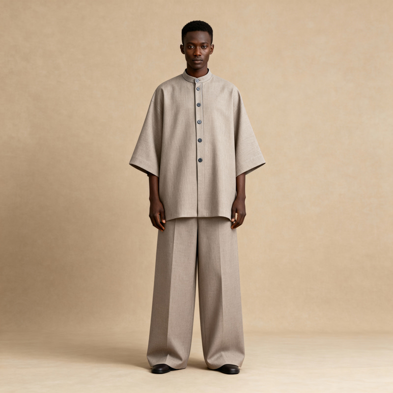 Oversized Minimalist Coupe and Wide Leg Pants Set Oversized Minimalist Coupe and Wide Leg Pants Set
