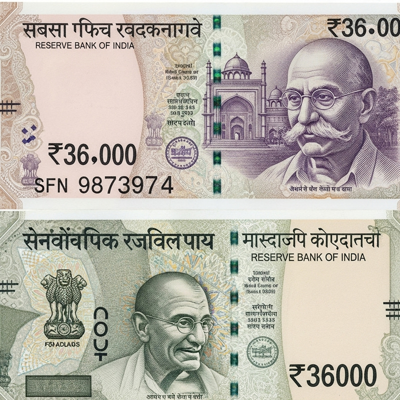 Create a 36000 Rs Indian Currency Note Create a 36000 Rs Indian Currency Note