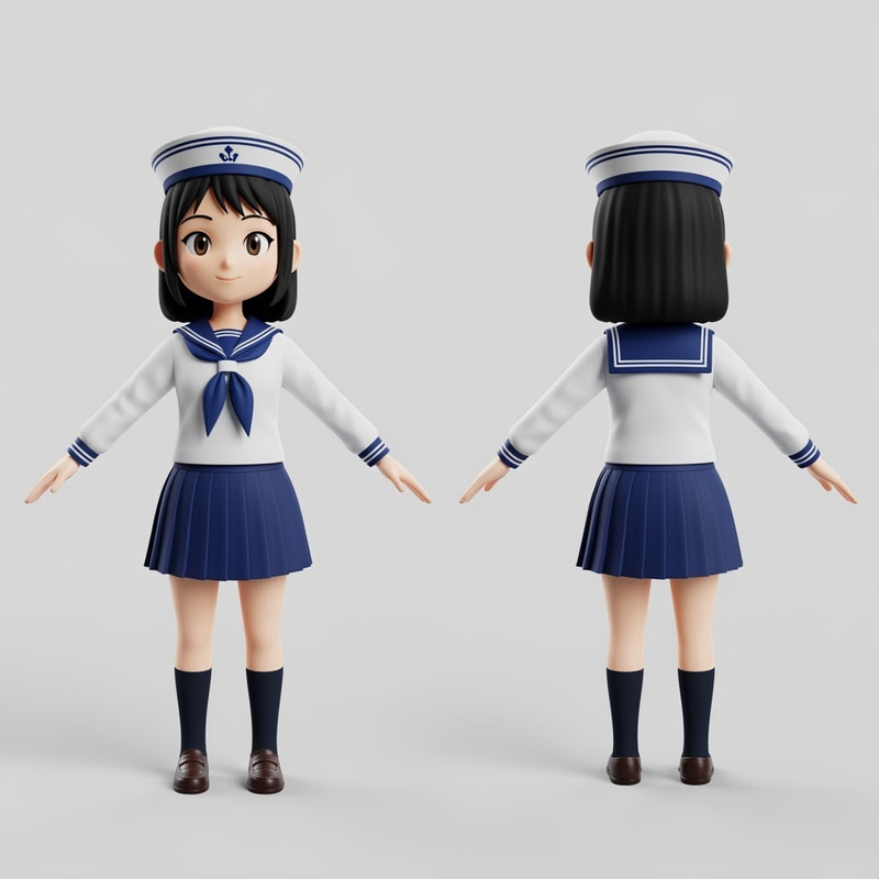 3D Anime Style Cartoon Character Model 3D Anime Style Cartoon Character Model
