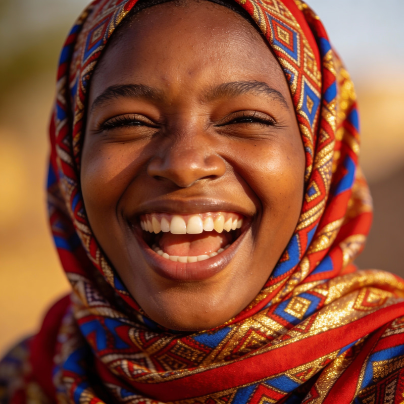 Joyful Somali Woman in Hijab