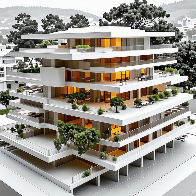 Innovative Suburb Hotel with Stepped Terraces Innovative Suburb Hotel with Stepped Terraces