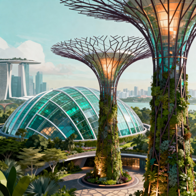 Isometric View of Cloud Forest & Flower Dome Isometric View of Cloud Forest & Flower Dome