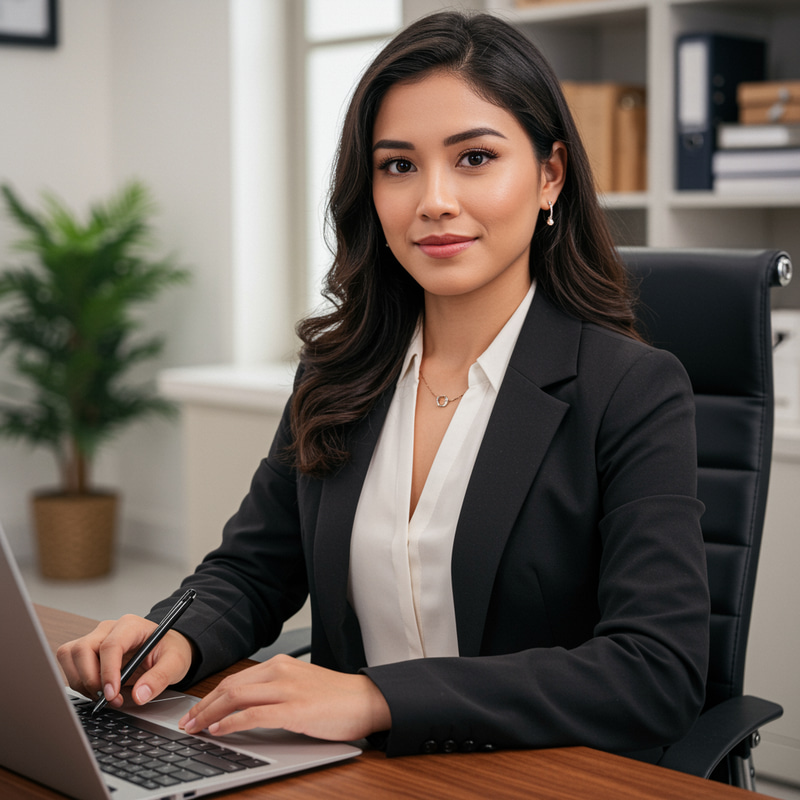 Confident Hispanic Project Manager Portrait Confident Hispanic Project Manager Portrait