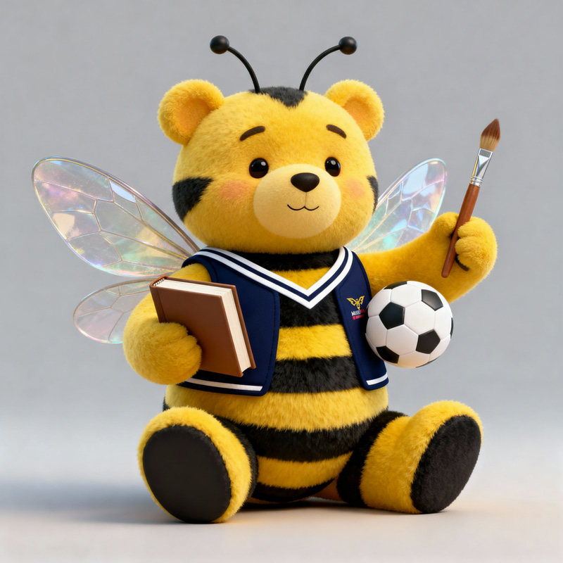 3D Academic Sports Bee Mascot Design