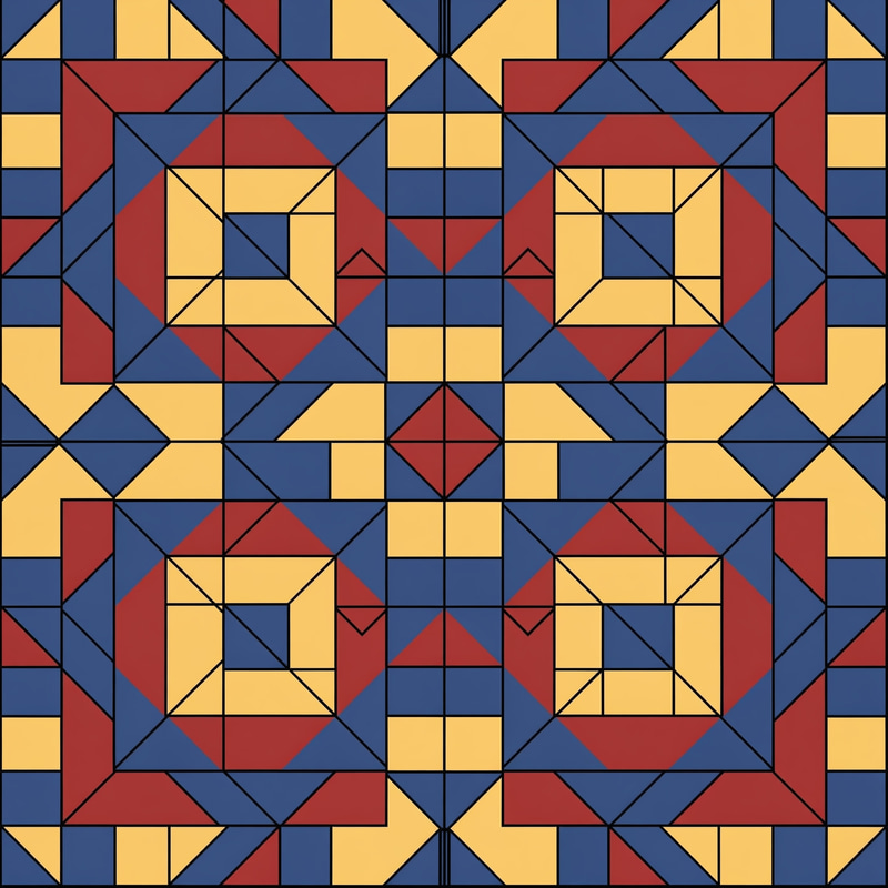 Symmetrical Square and Triangle Tesselation Art Symmetrical Square and Triangle Tesselation Art