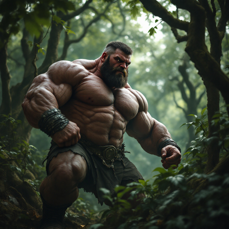 Man with Axe in the Forest Man with Axe in the Forest