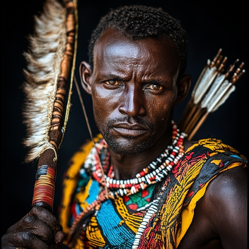 African Man Holding an Arrow