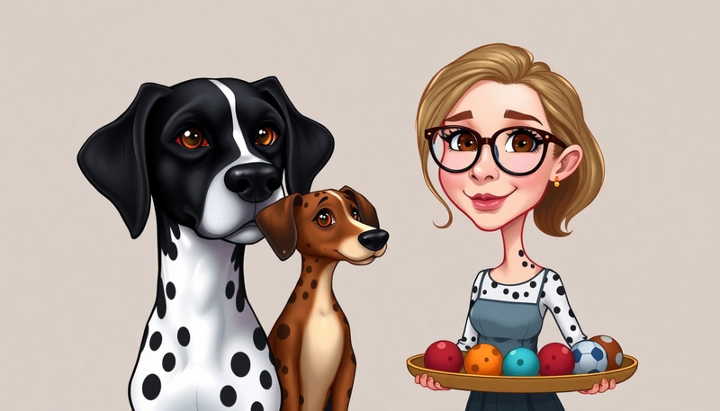 Caricature of Royal Dogs and Their Servant Girl Caricature of Royal Dogs and Their Servant Girl