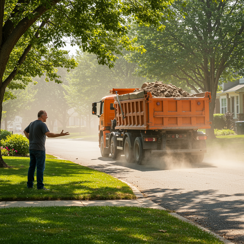 Speeding Landscape Truck in Neighborhood Incident