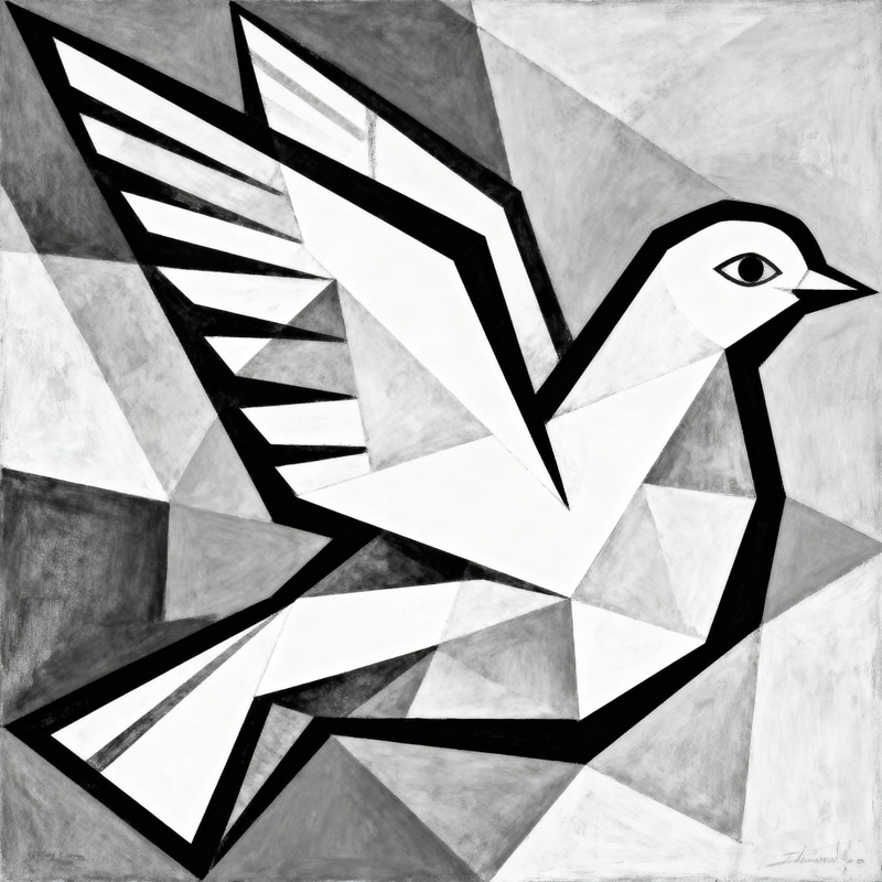 Dove of Peace in Picasso Style Art Dove of Peace in Picasso Style Art