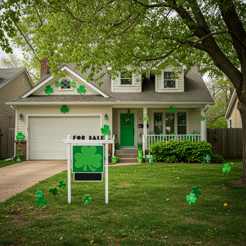Cheerful Suburban House For Sale - Spring Aesthetic Cheerful Suburban House For Sale - Spring Aesthetic