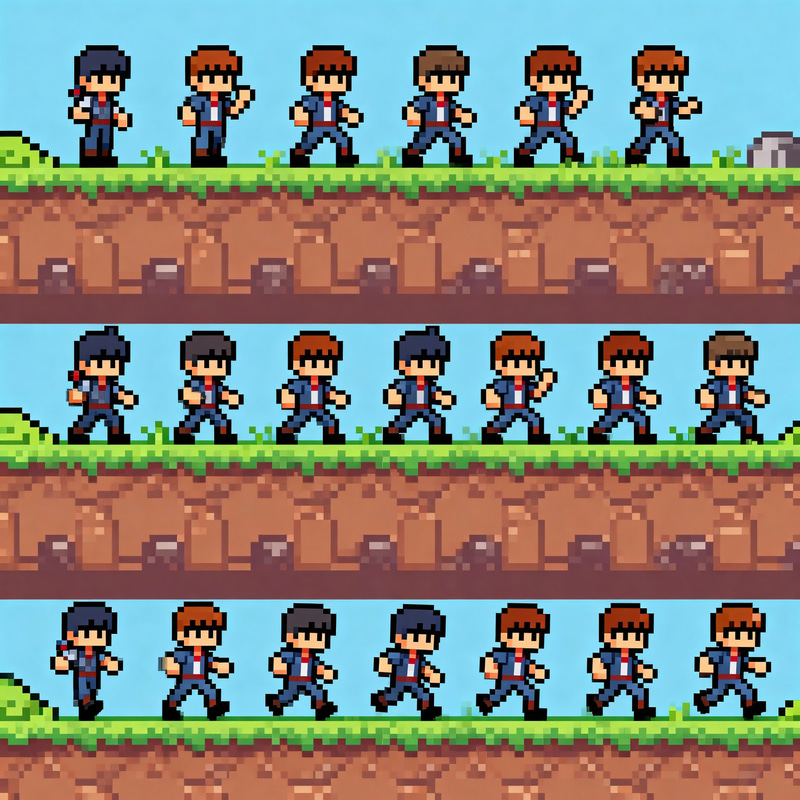 Pixel Art Game Sprite Sheet for Indie Games