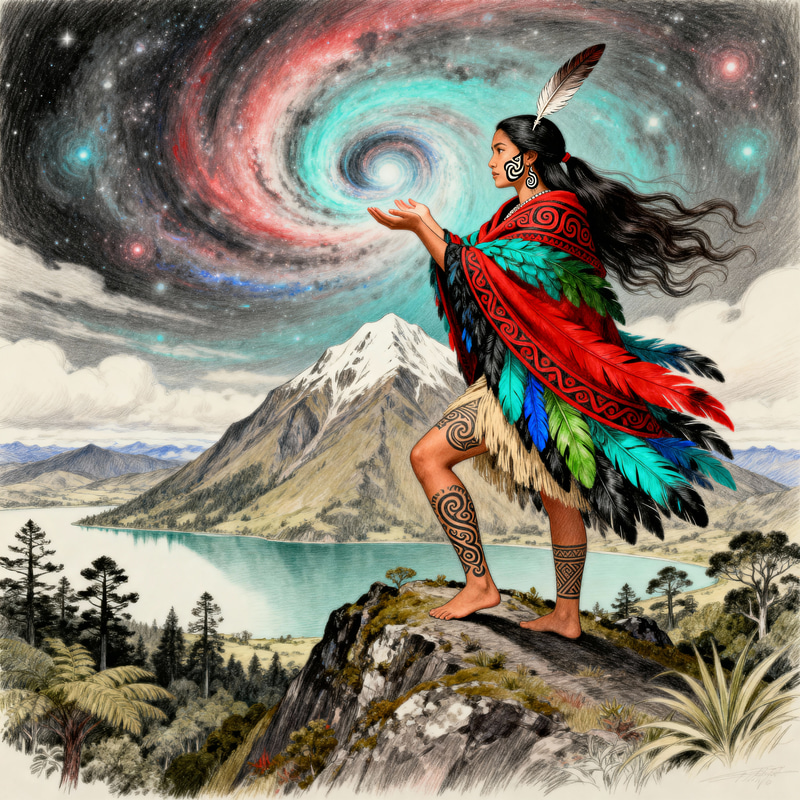 Regal Maori Princess: A Pencil Drawing of Heritage Regal Maori Princess: A Pencil Drawing of Heritage