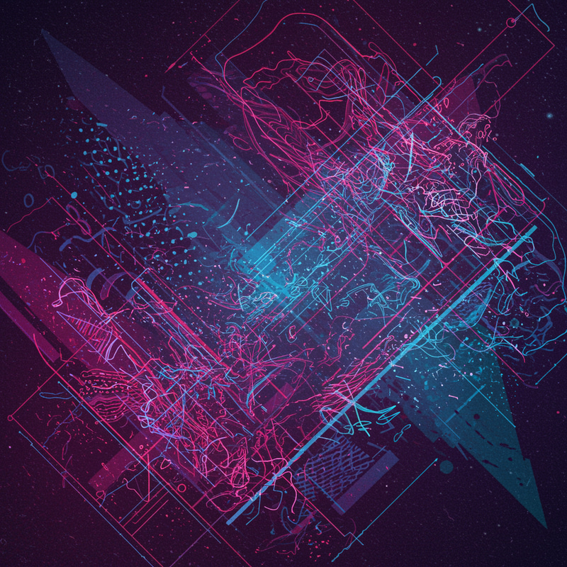 Abstract 80's Neopunk Art with Neon Effects