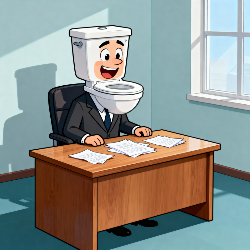 Toilet Head Cartoon Man – Fun Art for Everyone Toilet Head Cartoon Man – Fun Art for Everyone