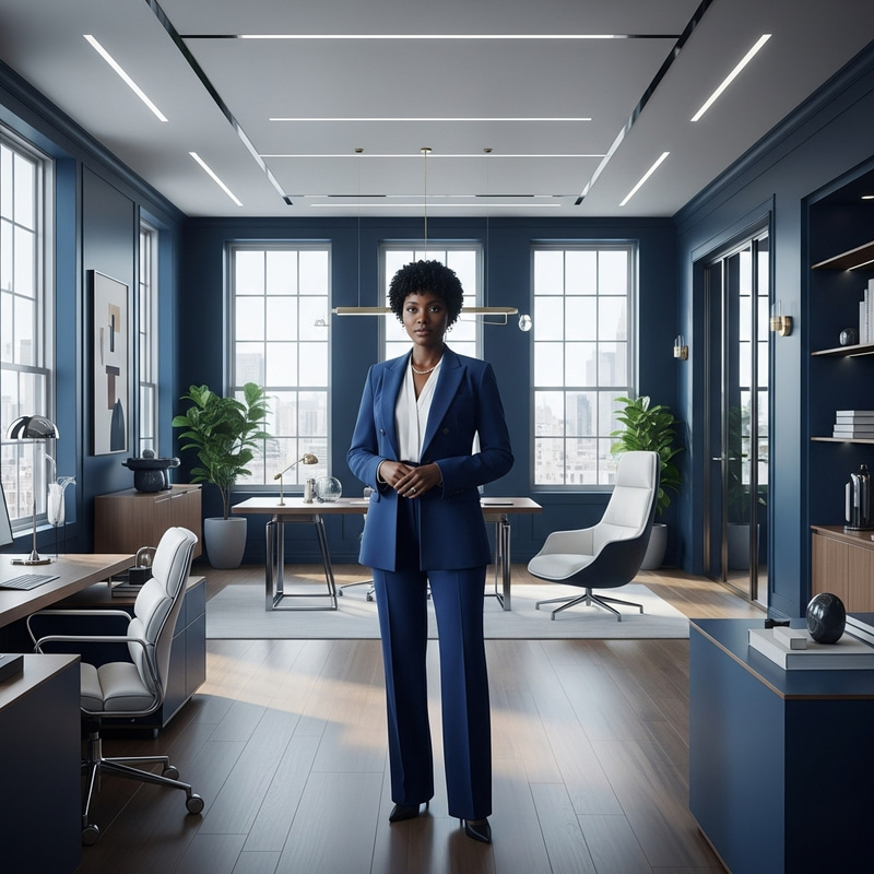 Navy Blue Themed Office Inspiration