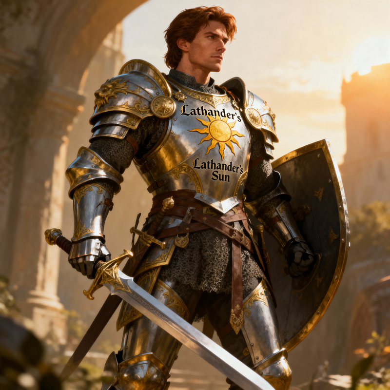 Lathander Paladin Full Body Character Design