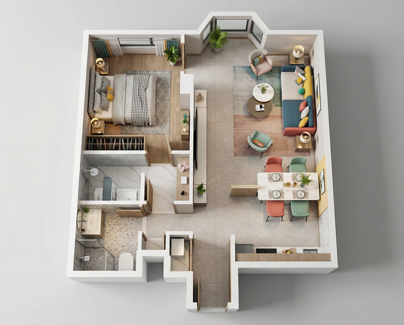 Stunning 3D Architectural Floor Plan Render