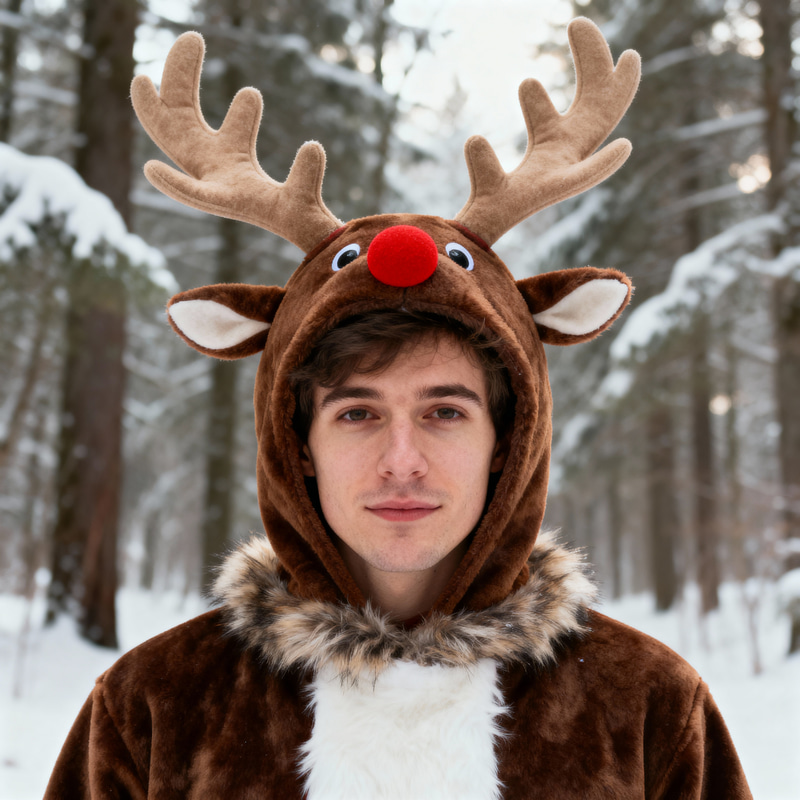 Add Reindeer Antlers and Costume to Your Photo Add Reindeer Antlers and Costume to Your Photo