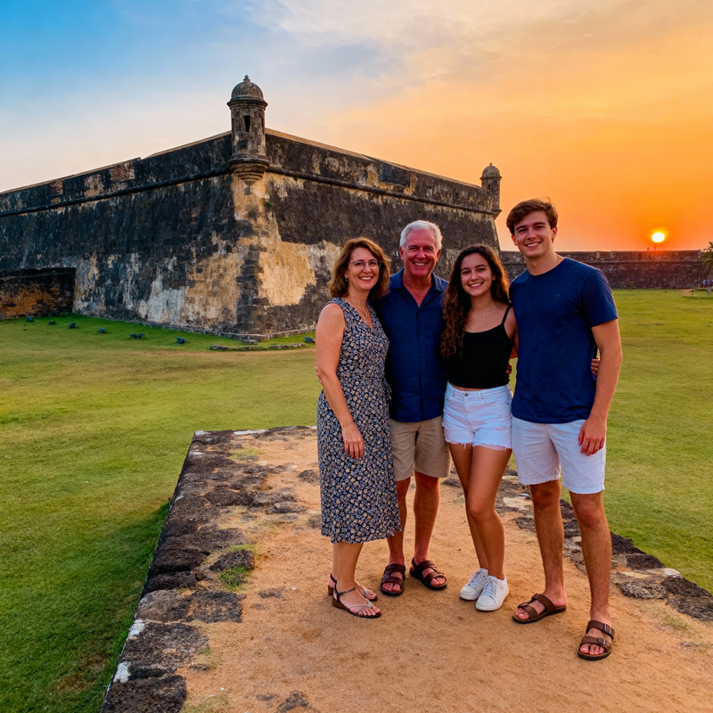 Evening Portrait at Galle Fort: Family & Couple Evening Portrait at Galle Fort: Family & Couple