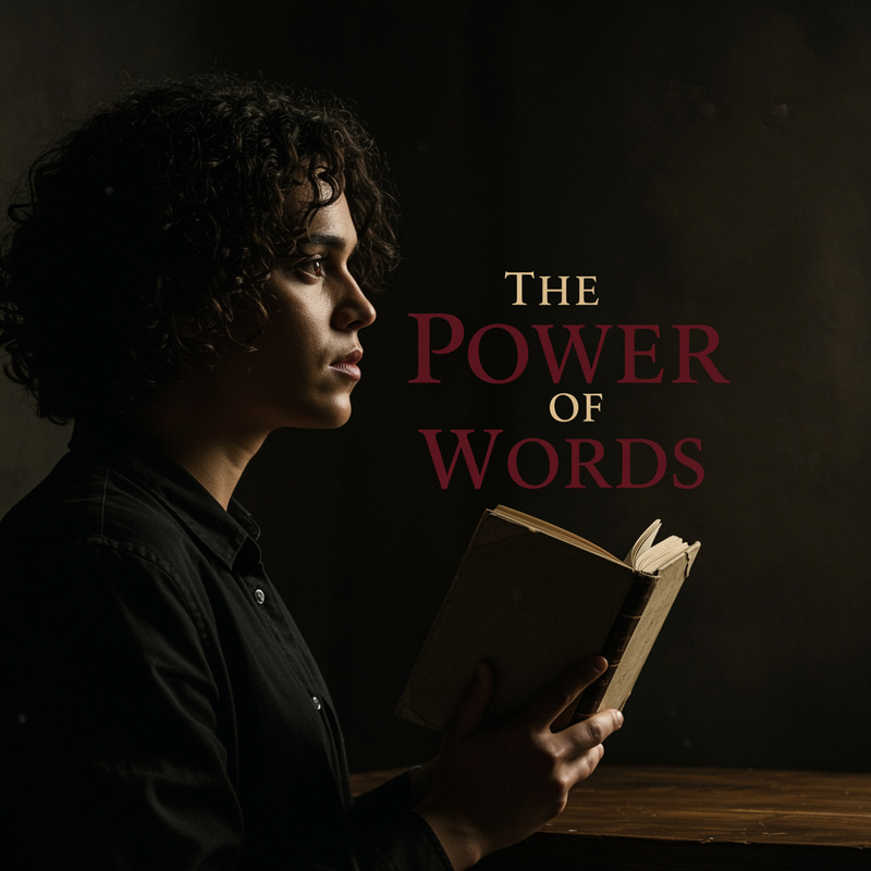 The Power of Words: Dark Theme Book Cover Design The Power of Words: Dark Theme Book Cover Design