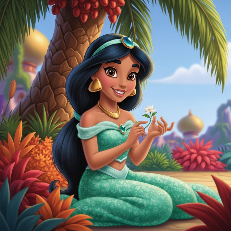 Disney Princess Jasmine Inspired Girl Illustration Disney Princess Jasmine Inspired Girl Illustration