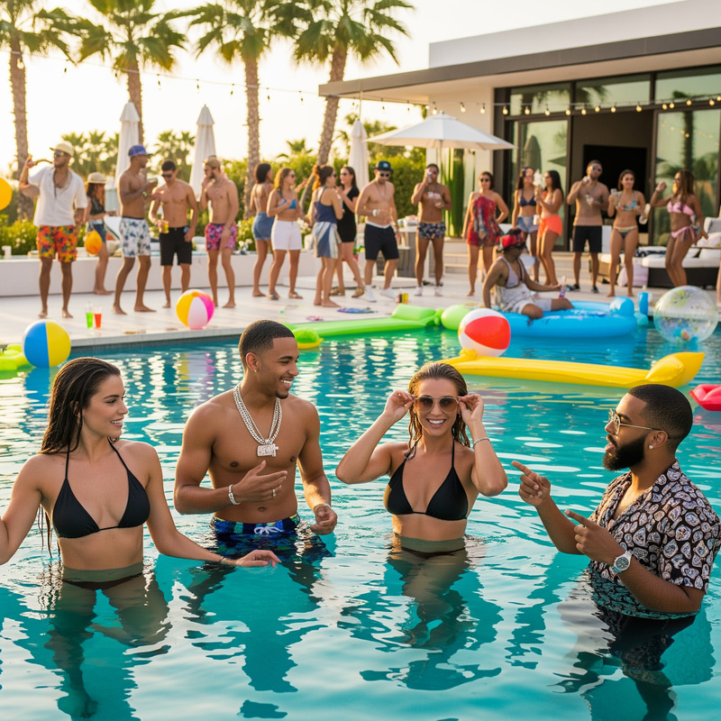 Bikini Pool Party with Rappers - Fun in the Sun