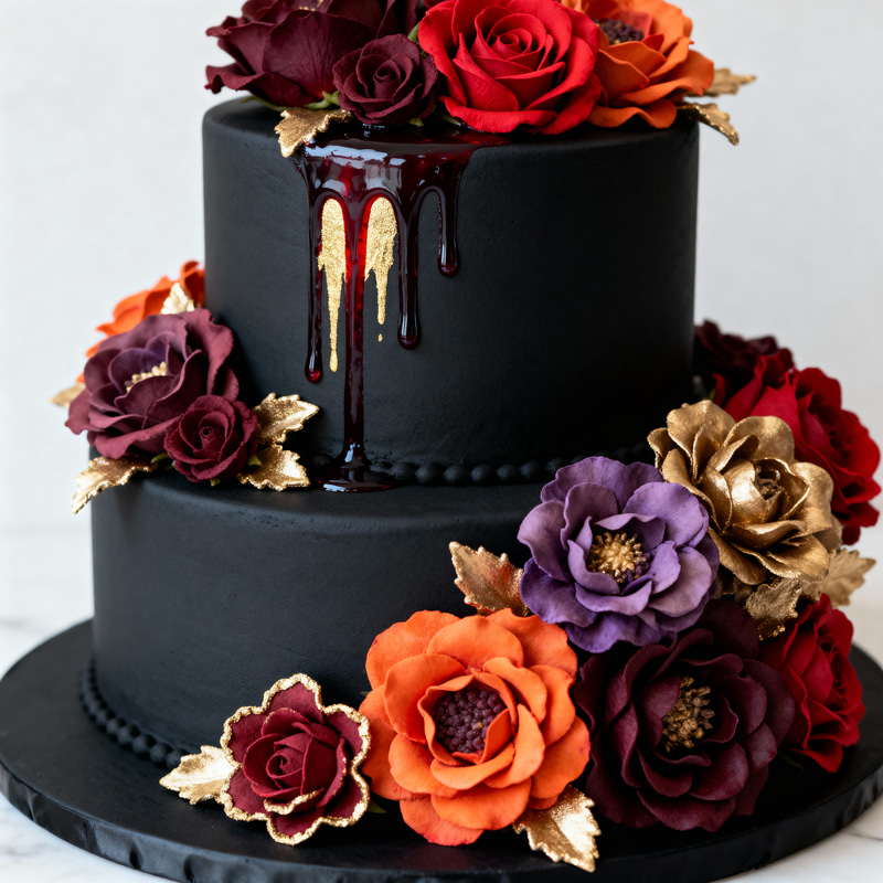 Elegant Black Fondant Wedding Cake Design Elegant Black Fondant Wedding Cake Design